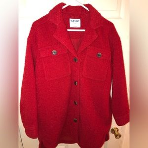 Old Navy Red Teddy Jacket